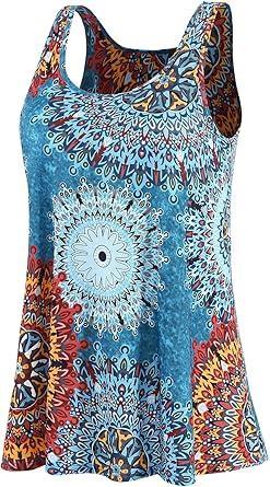 Visit the Kniffi Store Kniffi Tank Tops for Women Built in Bra Tank Pleated Loose Fit Tank Top Casual Flowy S-XXXXL