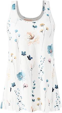 Visit the AMVELOP Store AMVELOP Tank Top for Women Built in Bra Casual Flowy Tank Pleated Sleeveless Top Loose Fit S-XXXXL