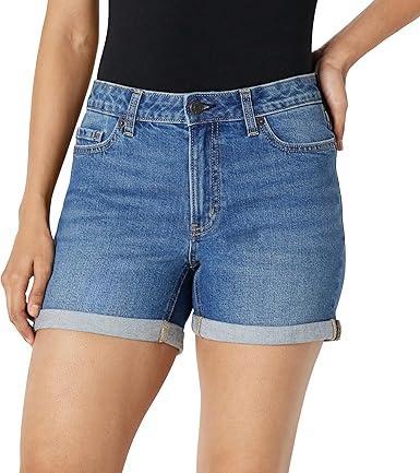 Visit the Amazon Essentials Store Amazon Essentials Women's Mid-Rise Mid-Stretch Slim Fit 4" Shorts