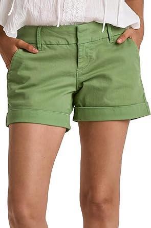 Visit the DEAR JOHN Store DEAR JOHN Hampton Low Rise Denim Shorts for Women Tailored Trouser Fit with Cuffed Hem and Casual Stretch Comfort