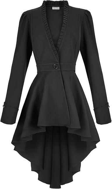 Brand: TEYHUI Steampunk jackets for women victorian tailcoat Pirate coat Halloween Victorian tops