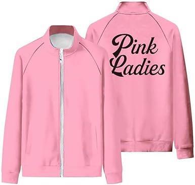 Brand: Vecborn Womens Girls Pink Jacket Rydell School Zipper Collar jacket Sisters Sweatshirt Hoodie