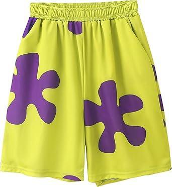 Brand: WXCTEAM Unisex Adult Green Purple Board Shorts Swim Summer Cosplay Shorts with Pockets