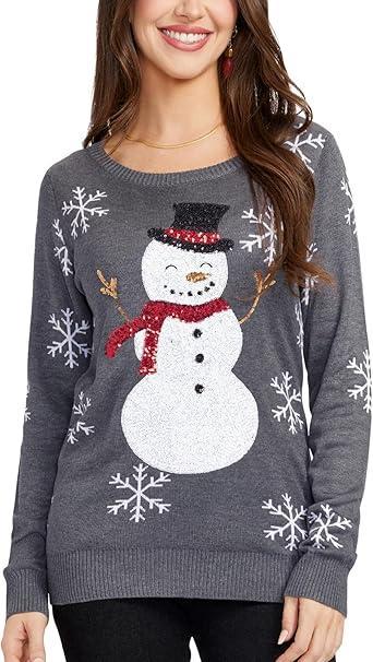 Visit the Tipsy Elves Store Tipsy Elves Women's Christmas Sweaters - Women's Ugly Christmas Sweaters - Embellished Winter Holiday Pullovers