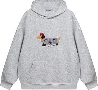 Visit the Aelfric Eden Store Aelfric Eden Cartoon Dog Hoodie Couple Hooded Sweatshirt Long Sleeve Pullover Oversized Hoodies 2026 Outfits