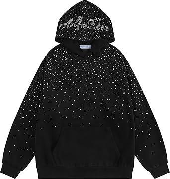 Visit the Aelfric Eden Store Aelfric Eden Rhinestone Hoodies Men Women Diamond Hooded Sweatshirt Fashion Luxury Casual Streetwear Unisex Hoodie Pullover