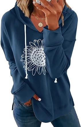 Visit the Ovanviso Store Ovanviso Women Sunflower Graphic Hoodies Long Sleeve Pullover Drawstring Sweatshirt Loose Fit Tunic Tops 4.6 4.6 out of 5 stars   (899)