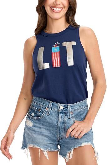 Visit the Tipsy Elves Store Tipsy Elves Women’s 4th of July Tank Tops Cute Patriotic American Flag Shirt Sleeveless July Fourth Outfits