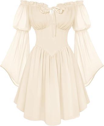 Visit the Scarlet Darkness Store Scarlet Darkness Women's Renaissance Fairy Dress 2026 Summer Boho Off The Shoulder Flowy Corset Mini Dresses