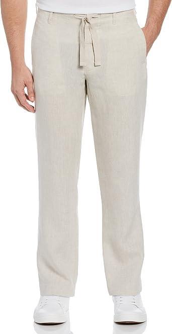 Visit the Perry Ellis Store Perry Ellis Men's 100% Linen Drawstring Pants With Pockets, 32"/36" Inseams, Lightweight (Available in Big & Tall)