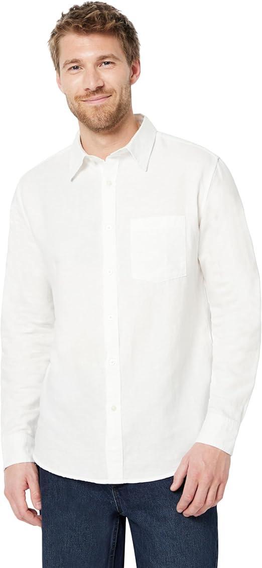 Visit the Amazon Essentials Store Amazon Essentials Men's Regular-Fit Long Sleeve Linen Blend Shirt