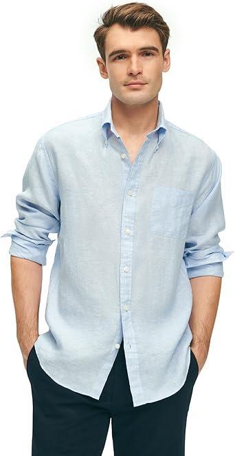 Visit the Brooks Brothers Store Brooks Brothers Men's Irish Linen Long Sleeve Sport Shirt