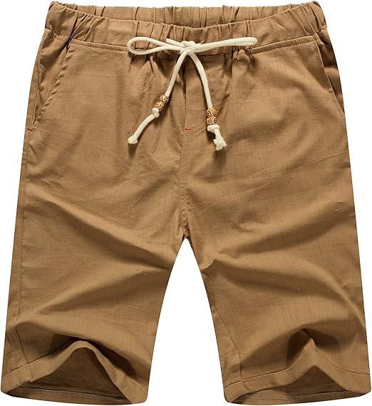 Visit the Sailwind Store Sailwind Men’s Linen Shorts Casual Drawstring Summer Beach Shorts