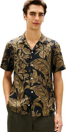 Visit the Tommy Hilfiger Store Tommy Hilfiger Men's Short Sleeve Casual Linen Button Down Shirts in Regular Fit