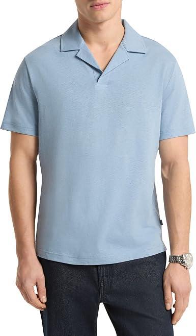 Visit the Michael Kors Store Michael Kors Men's Linen Johnny Collar Polo