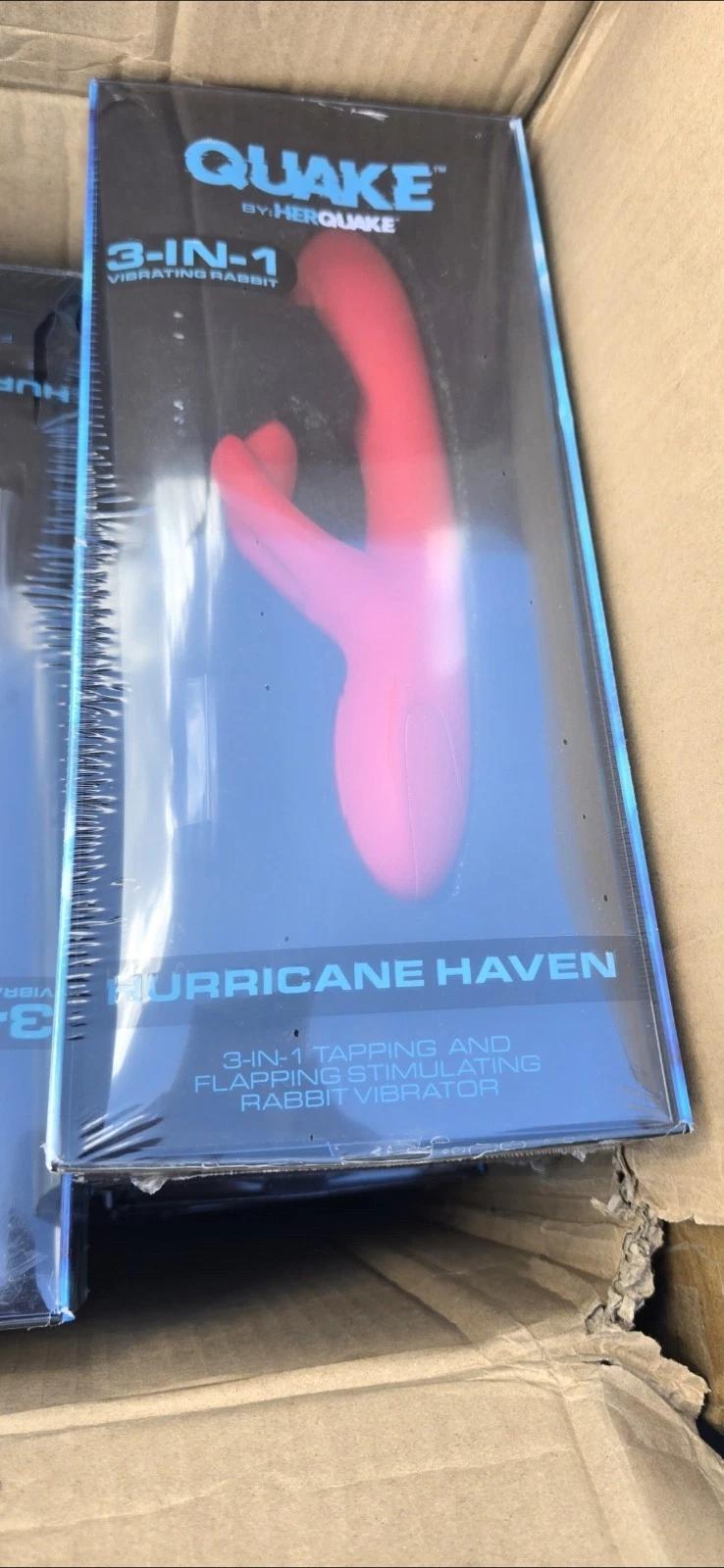 Quake Hurricane Haven 3-in-1 Tapping & Flapping Rabbit Vibrator – NIB
