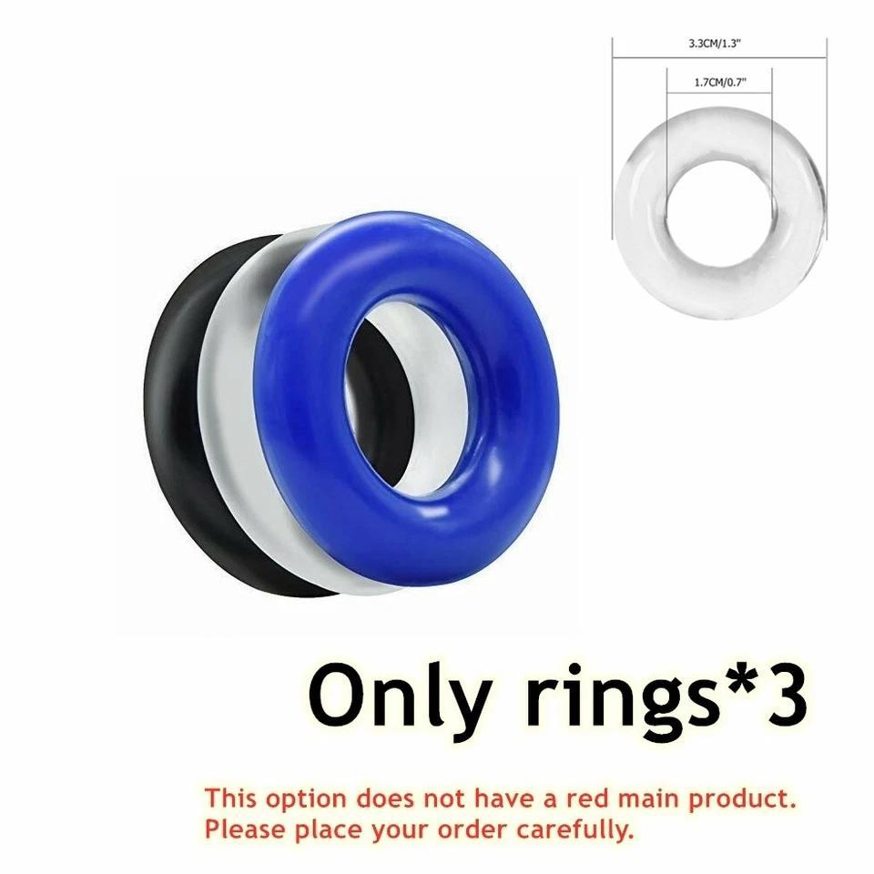 6PCS Cock Ring Silicone Super Stretchy Strong Stay Harder Penis Rings Sex Toys