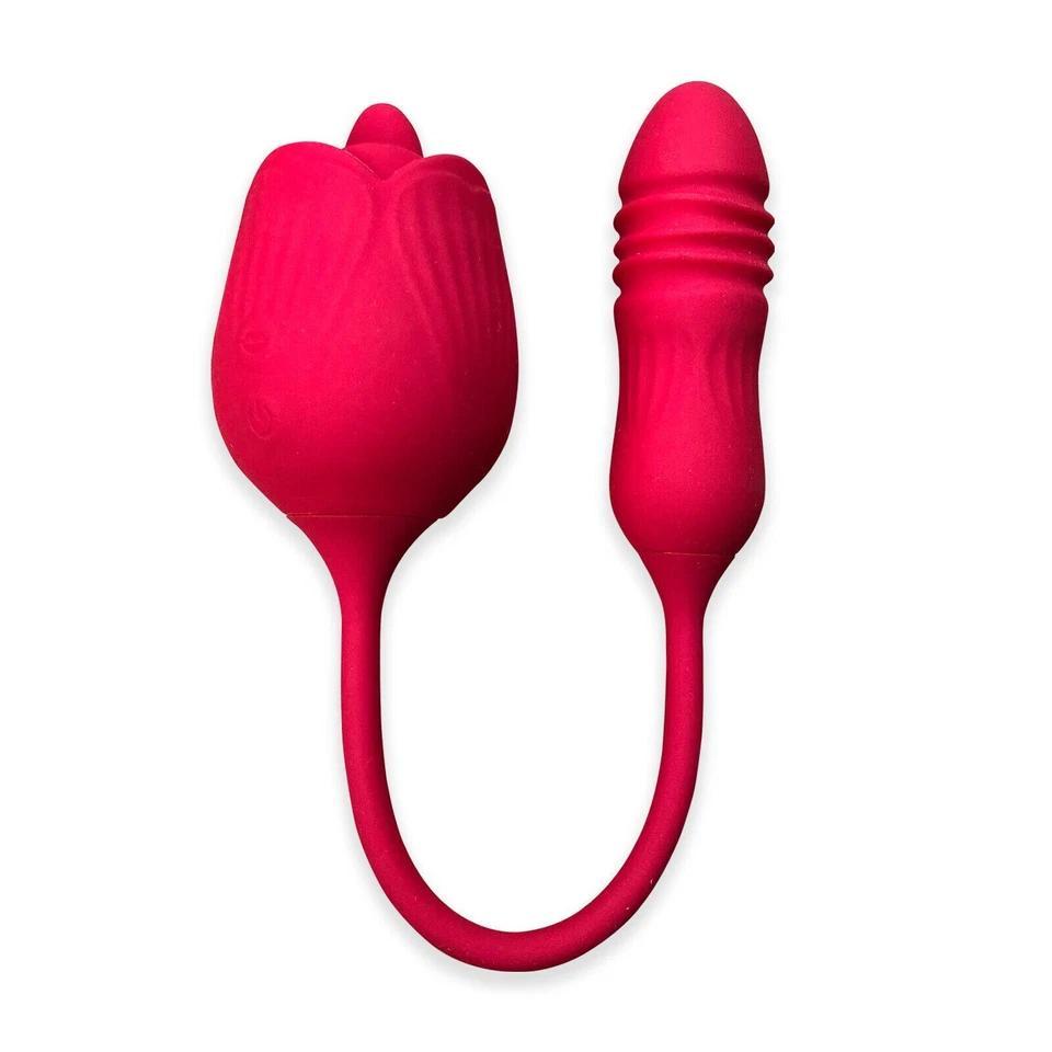 Rose Sucking Vibrator Clitoral G-spot Suction Thrusting Dildo Sex Toy 10 Speed